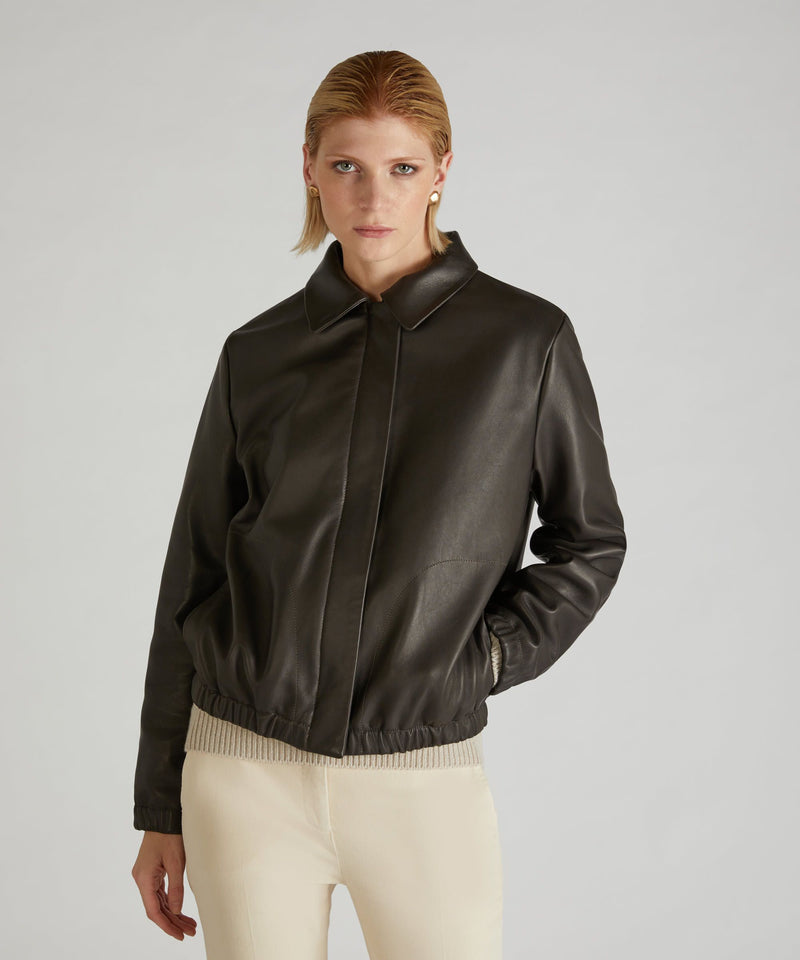 Slowear Bomber regular fit in nappa Consegna Veloce