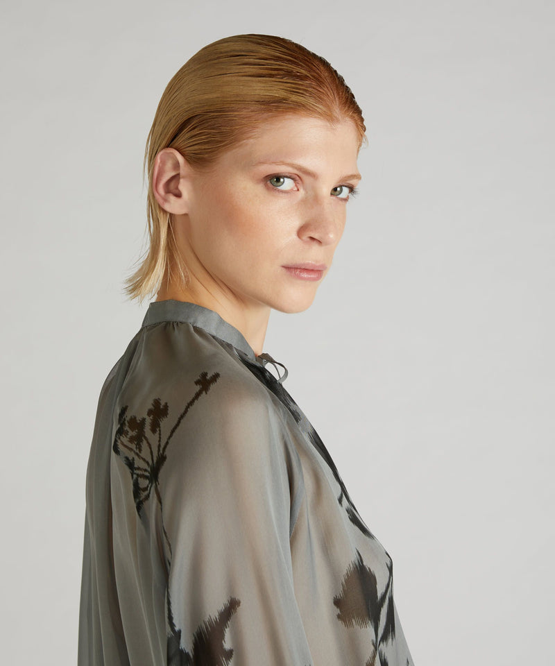 Slowear Camicia wide fit in chiffon di seta Offerte