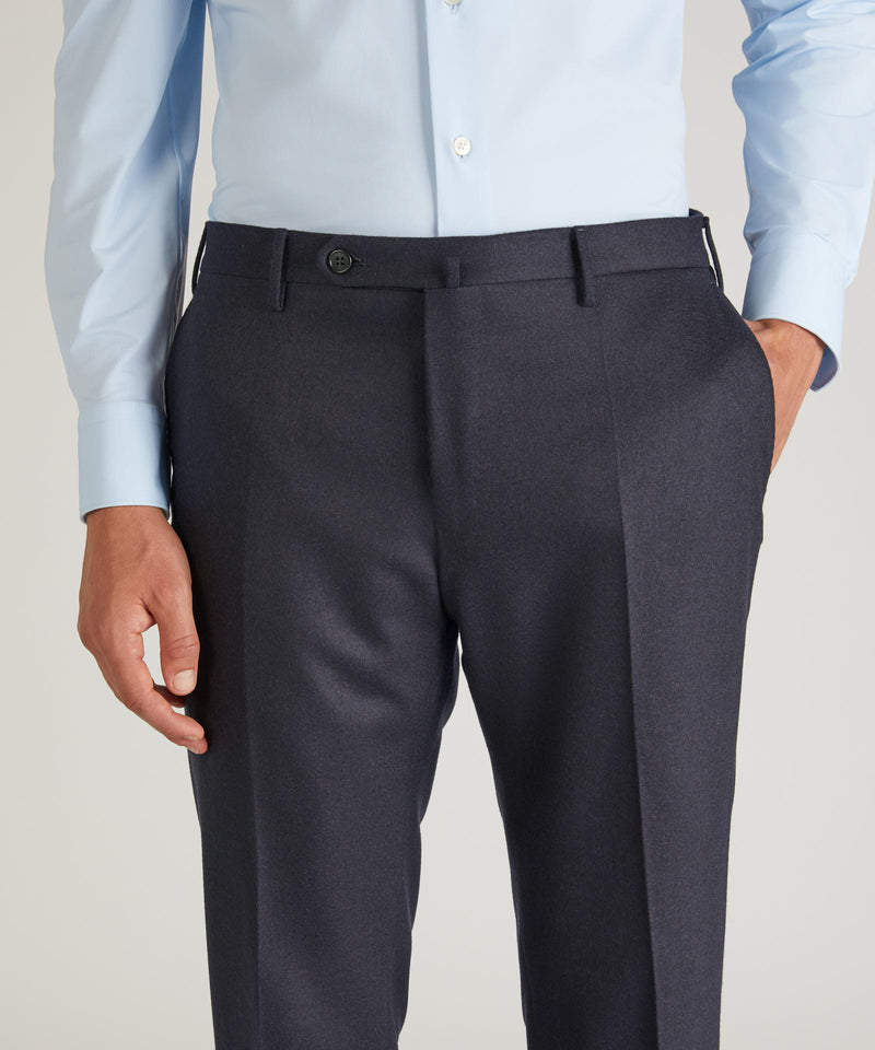Slowear Pantalone slim fit in flanella di lana e cashmere Presa