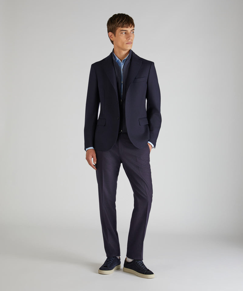 Slowear Pantalone slim fit in flanella di lana e cashmere Presa