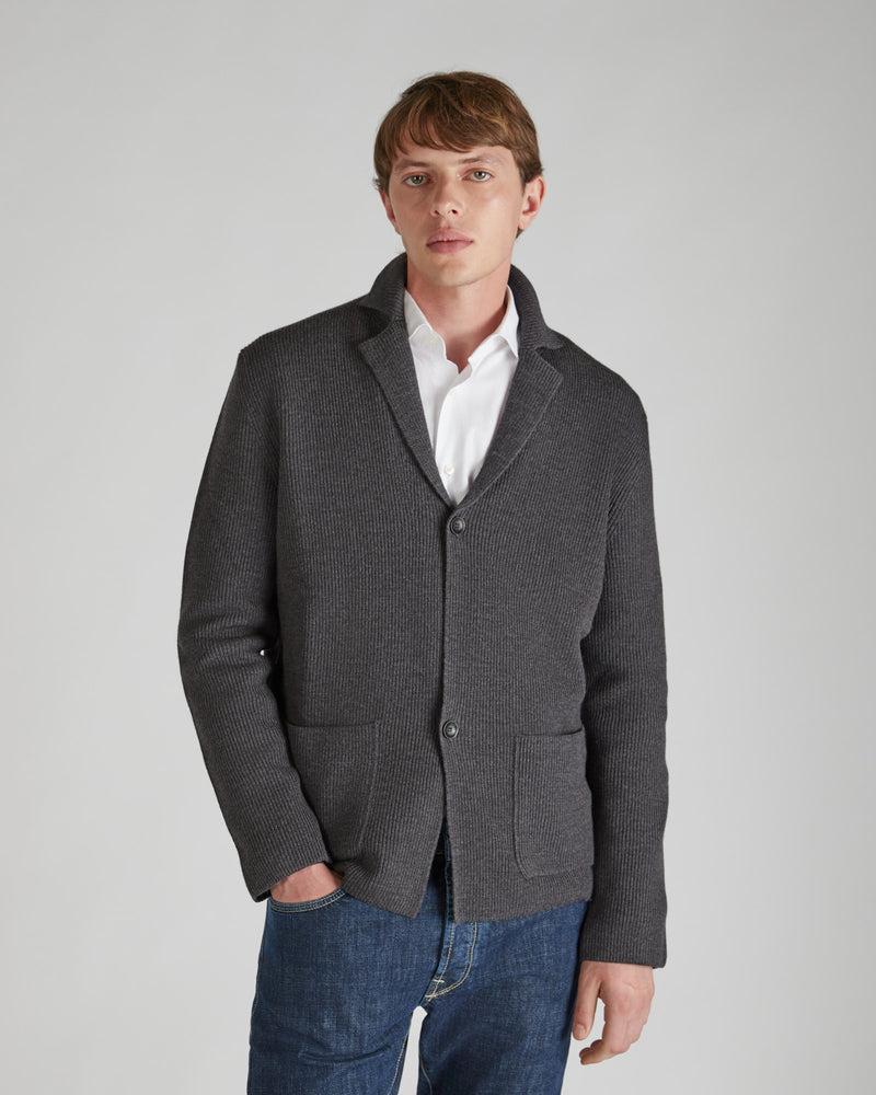 Slowear Giacca slim fit in lana merinos certificata a costa In Saldo