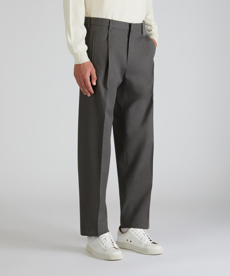 Slowear Pantalone seamless fit in twill di cotone e lana Italy