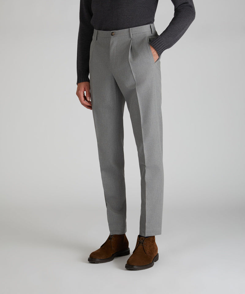 Slowear Pantalone tapered fit in twill di cotone e lana Fino Al -60%