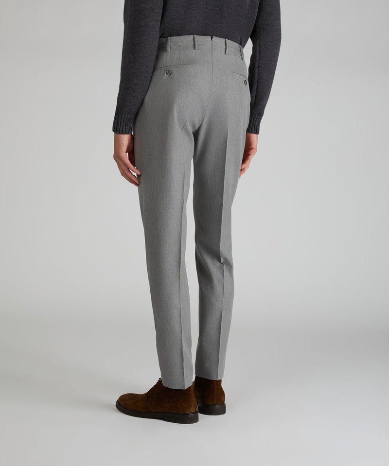 Slowear Pantalone tapered fit in twill di cotone e lana Fino Al -60%