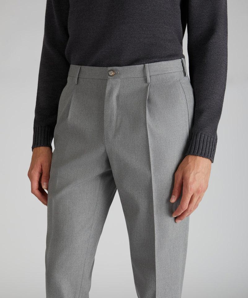 Slowear Pantalone tapered fit in twill di cotone e lana Fino Al -60%