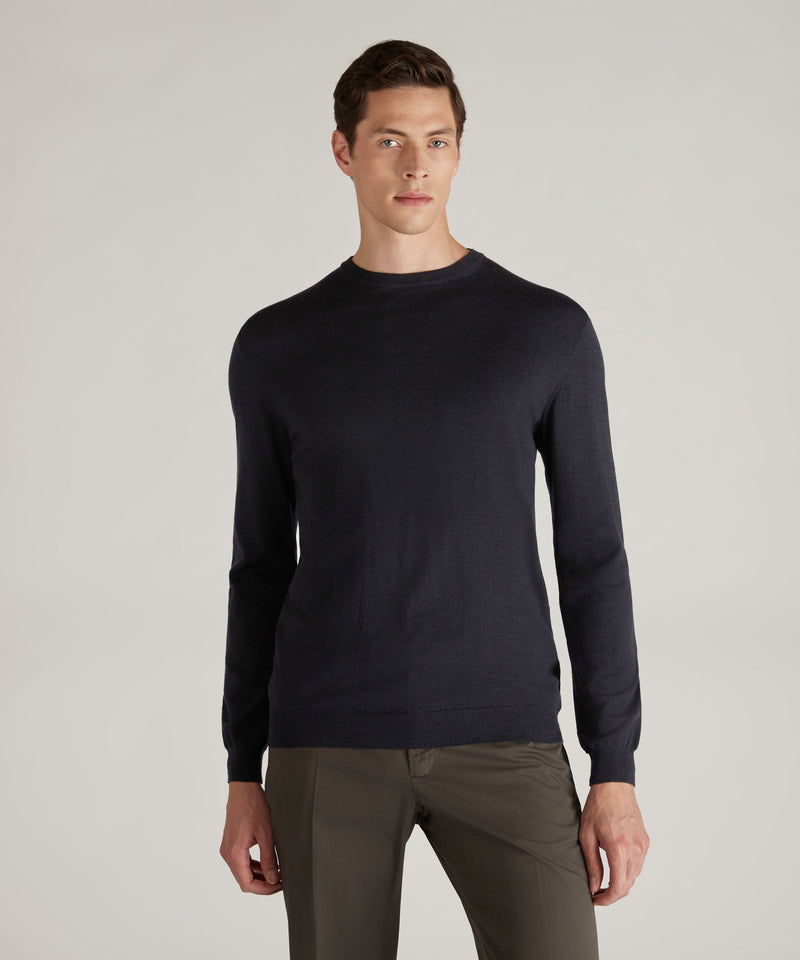 Slowear Girocollo slim fit in Flexwool certificato Vendita calda