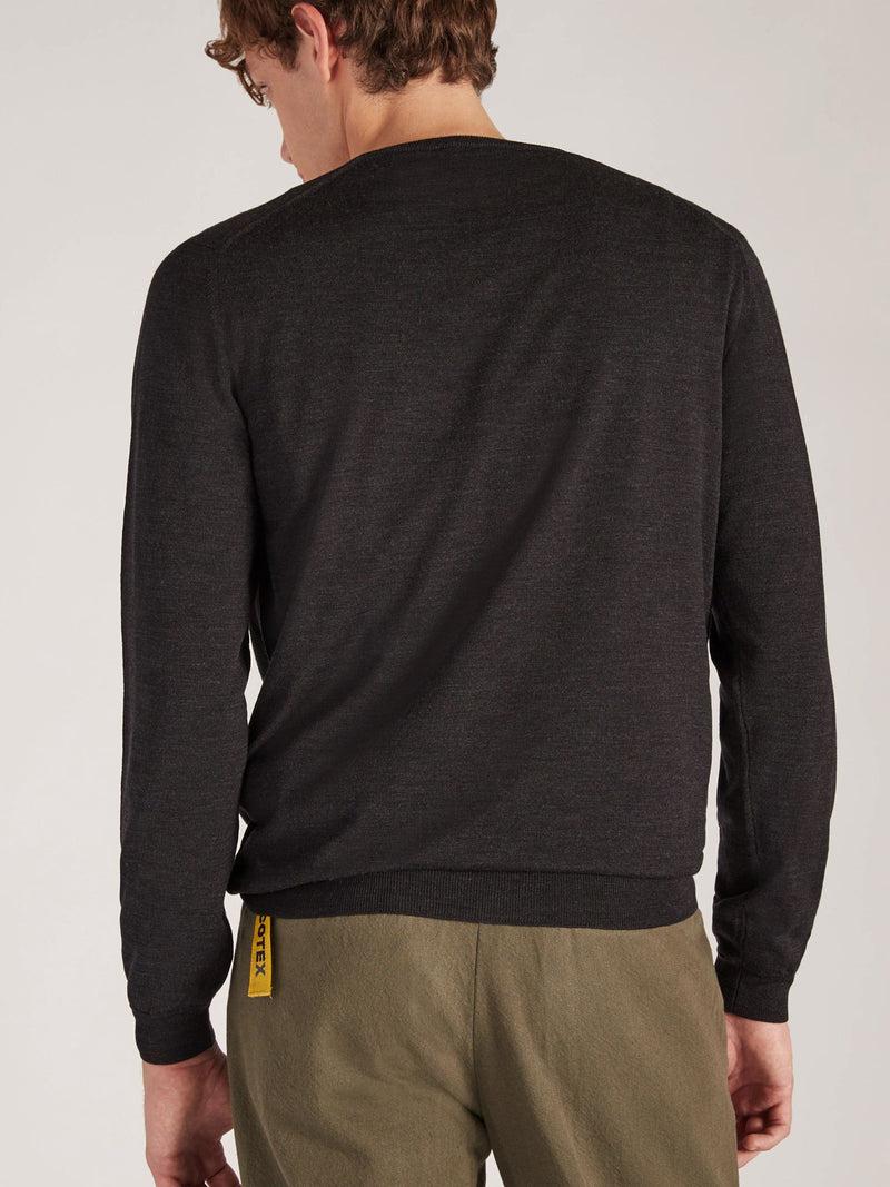 Slowear Maglia scollo a V slim fit in Flexwool certificato Online