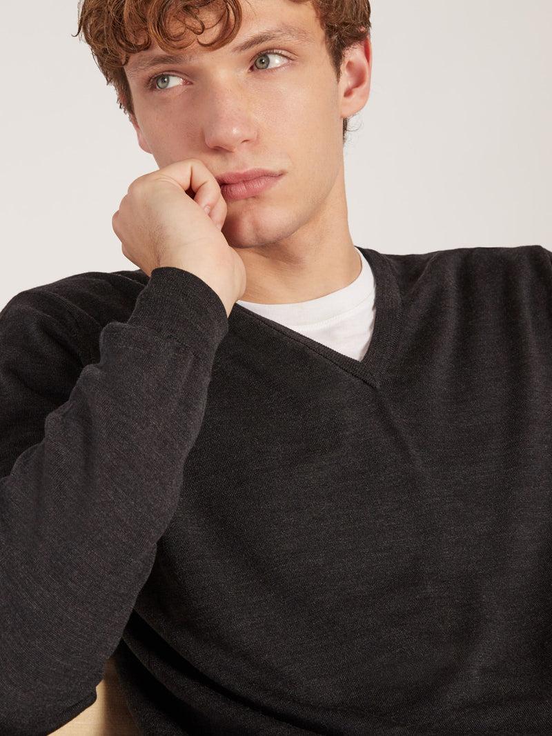 Slowear Maglia scollo a V slim fit in Flexwool certificato Online