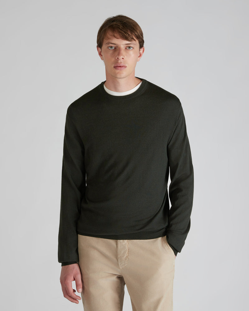 Slowear Girocollo slim fit in Flexwool certificato Saldi
