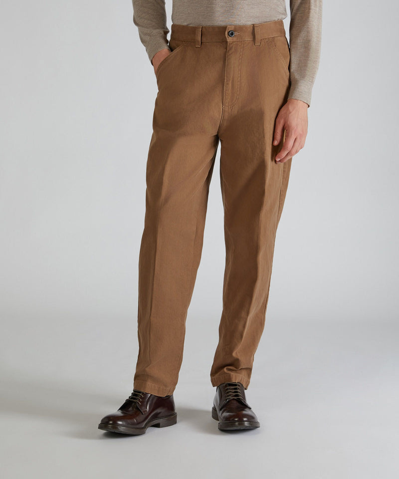 Slowear Pantalone carrot fit in chevron di cotone Comprane uno, ottenene uno gratis
