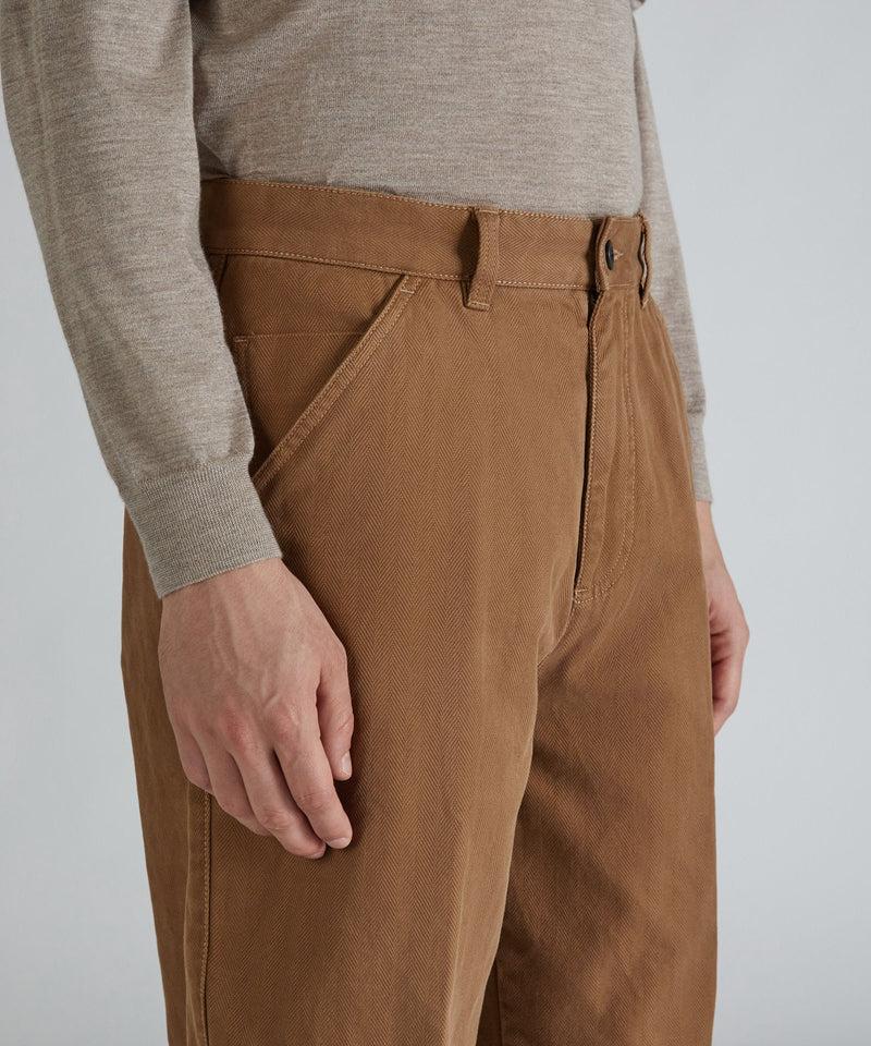 Slowear Pantalone carrot fit in chevron di cotone Comprane uno, ottenene uno gratis