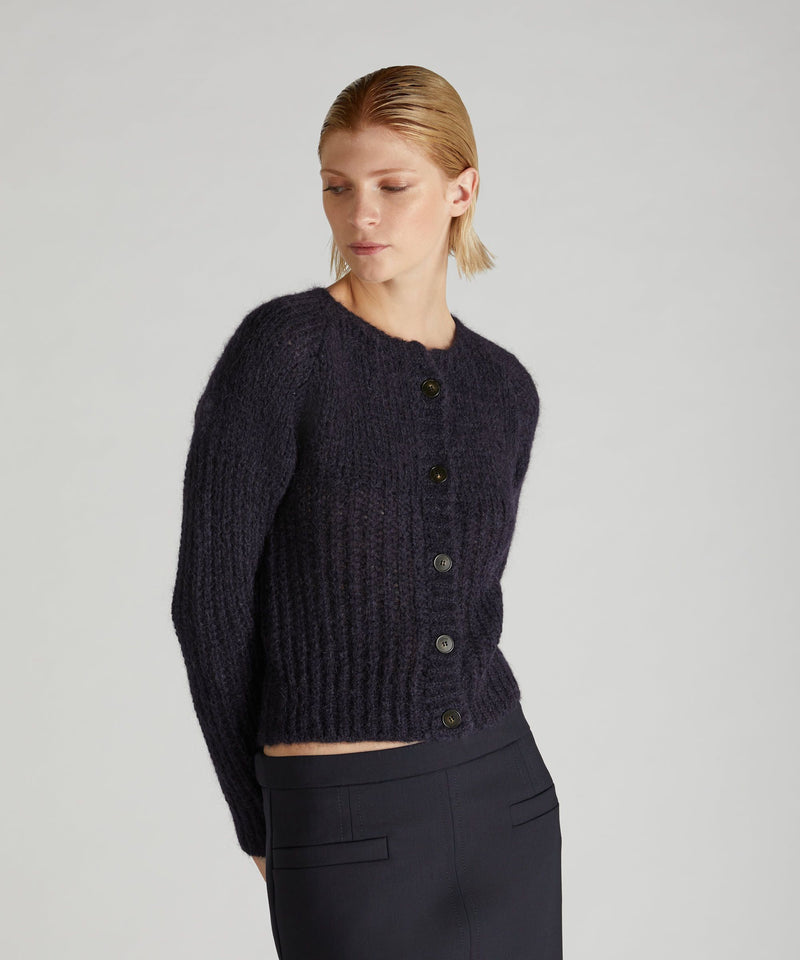 Slowear Cardigan slim fit in Mohair e Alpaca Nuovo