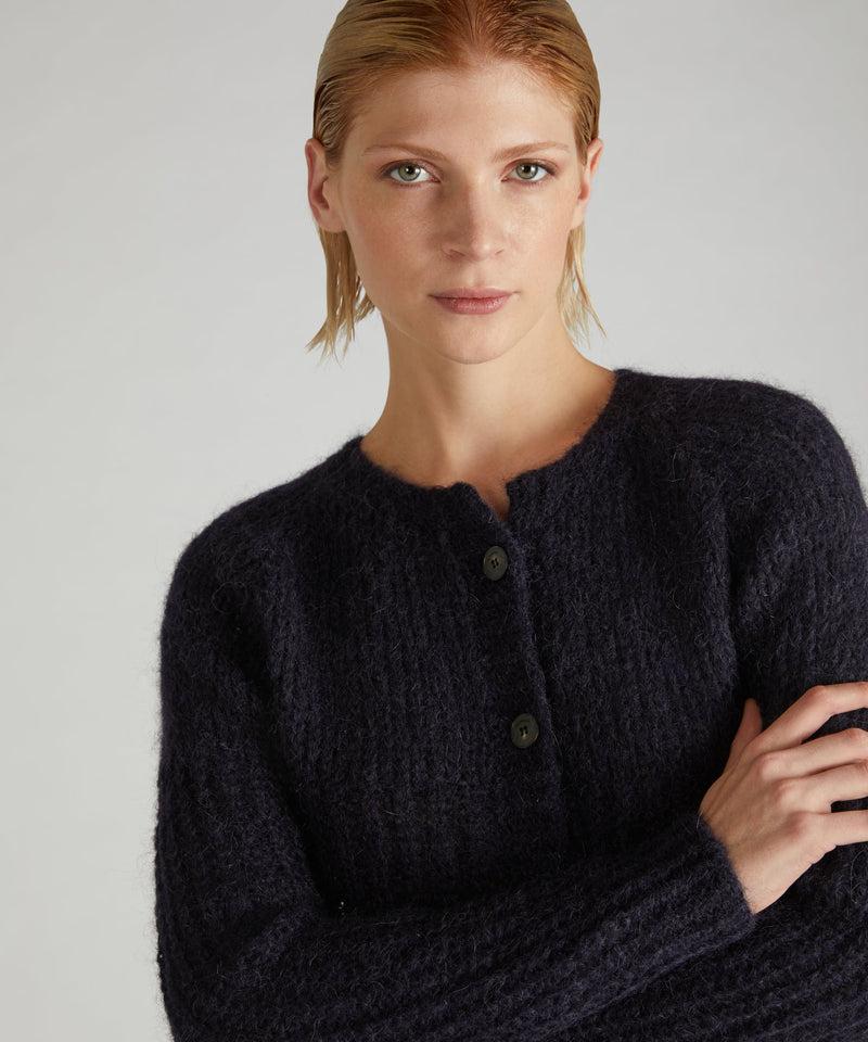 Slowear Cardigan slim fit in Mohair e Alpaca Nuovo