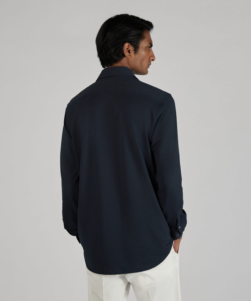 Slowear Camicia slim fit wash & wear in jersey tecnico Italy