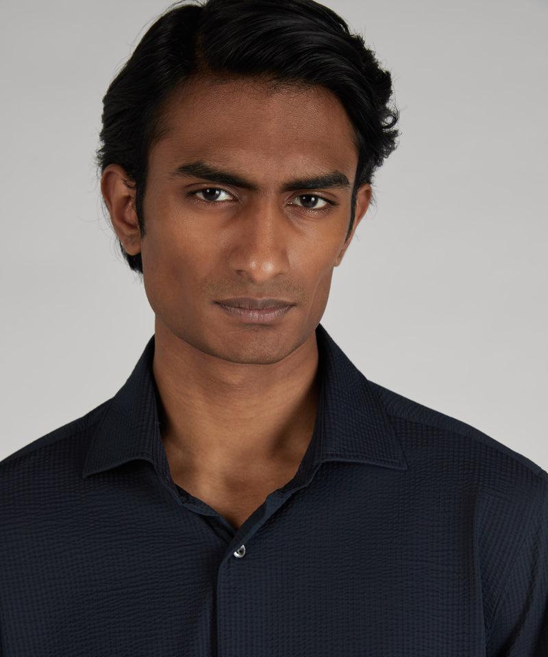 Slowear Camicia slim fit wash & wear in jersey tecnico Italy
