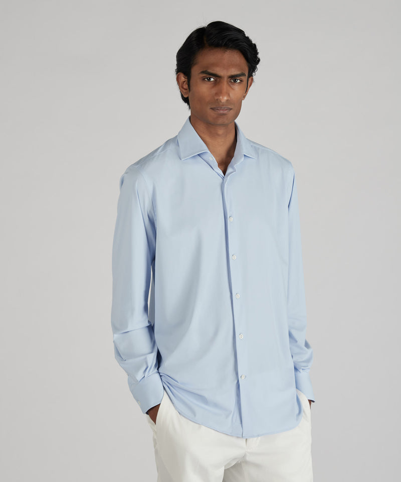 Slowear Camicia slim fit wash & wear in jersey tecnico Economico