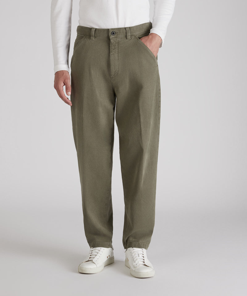 Slowear Pantalone carrot fit in cotone canvas Italy