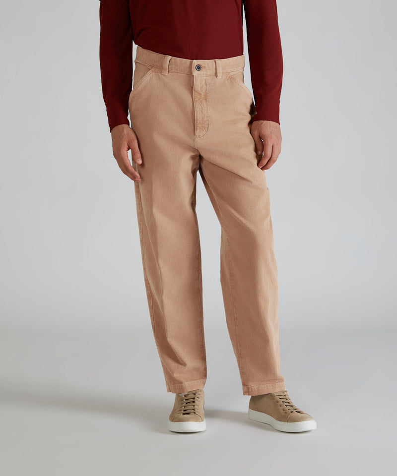 Slowear Pantalone carrot fit in cotone canvas Italia