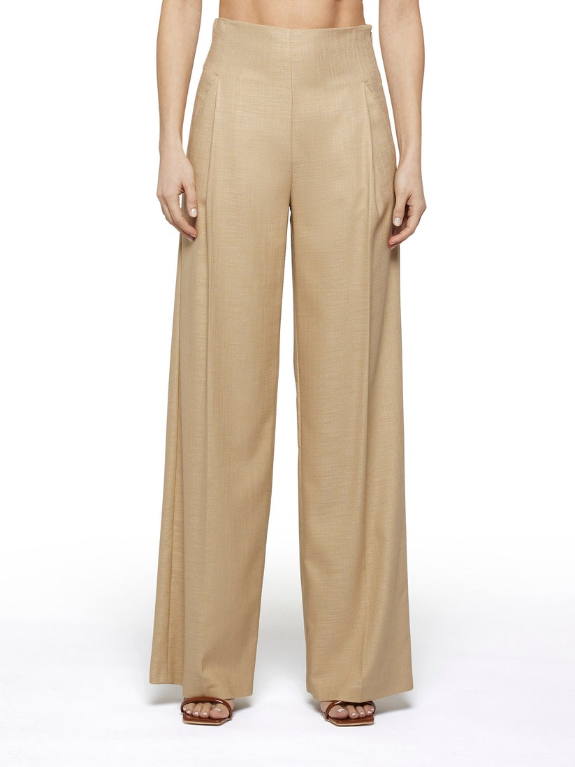 Space Simona Corsellini Pantalone ampio con tasche oblique in tramato luxury Moda