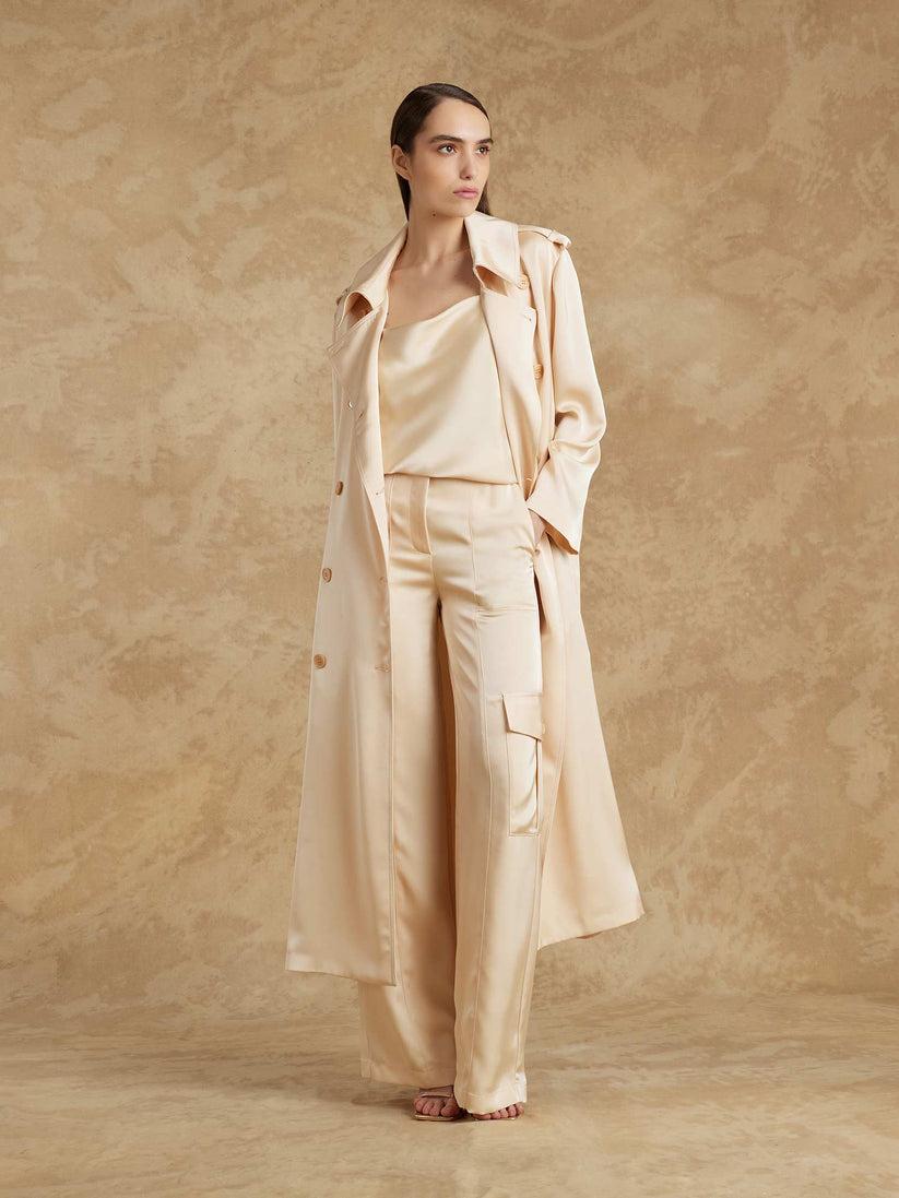 Space Simona Corsellini Pantalone cargo in raso heavy In Linea