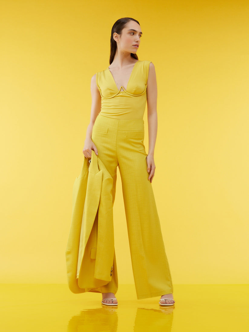 Space Simona Corsellini Pantalone ampio in tramato luxury Qualità Garantita