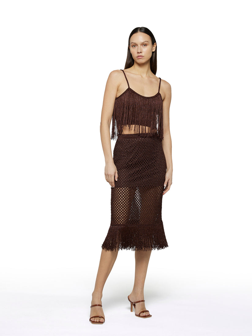 Space Simona Corsellini Top in crochet lurex con frange Affare Del Giorno