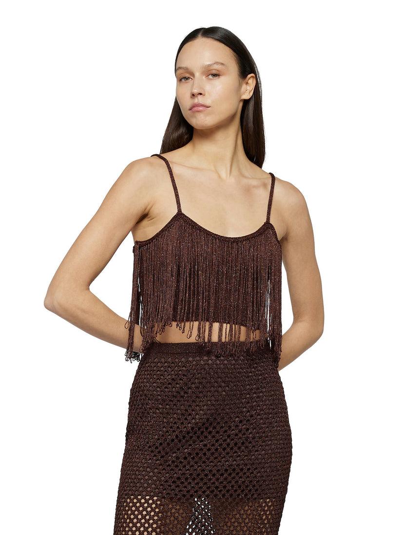 Space Simona Corsellini Top in crochet lurex con frange Affare Del Giorno