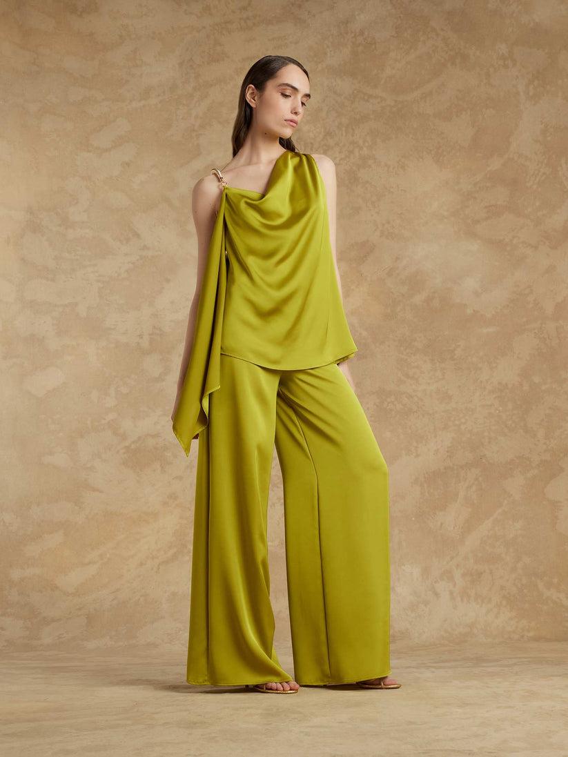 Space Simona Corsellini Pantalone palazzo in raso fluido Convenienza