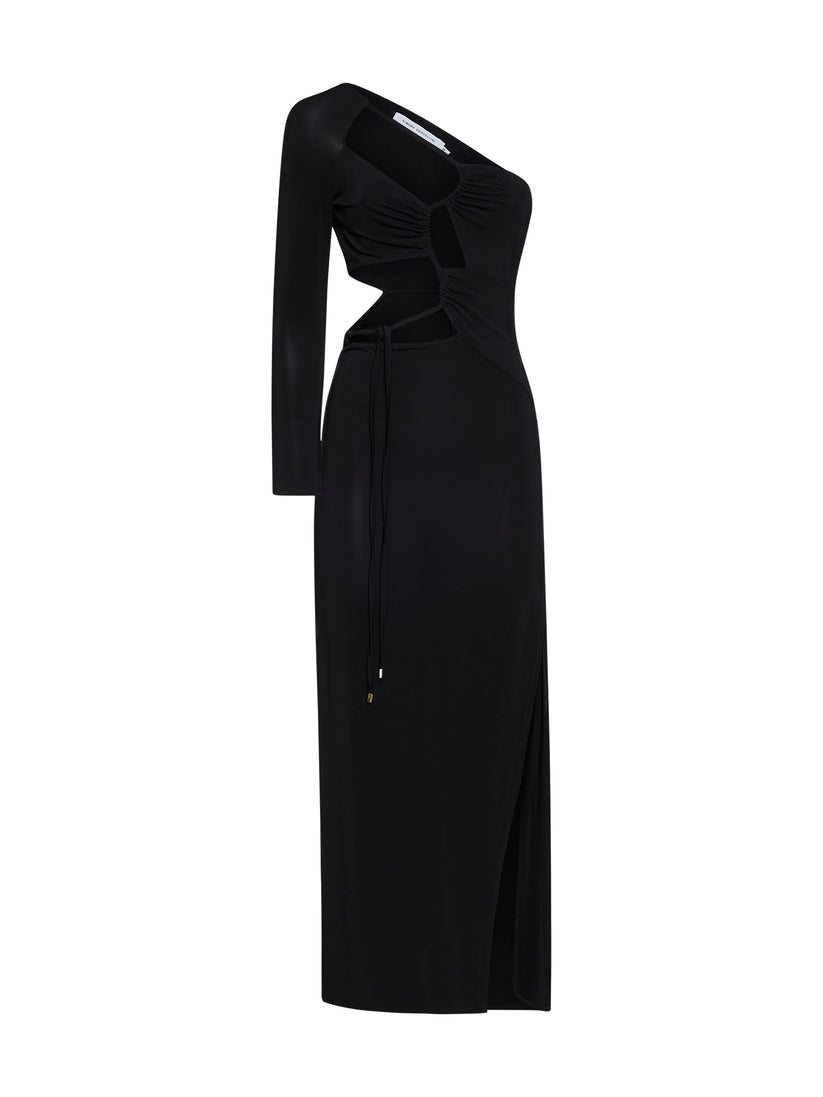 Space Simona Corsellini Abito midi cut-out monomanica in jersey Vendite Flash