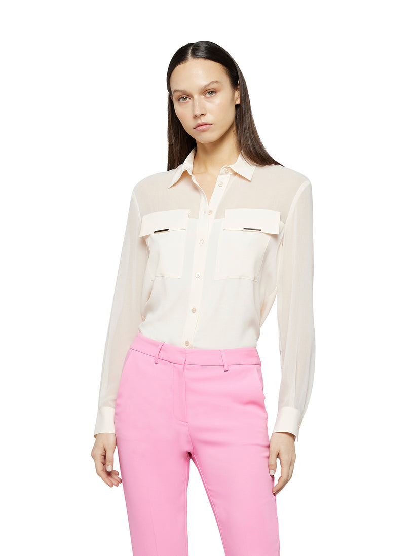 Space Simona Corsellini Camicia see-through in acetato seta e georgette Vendita