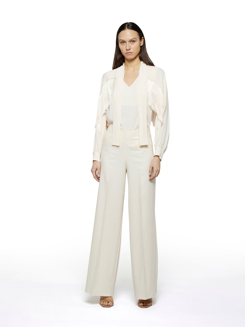Space Simona Corsellini Blusa in acetato seta con frange Promozione Limitata