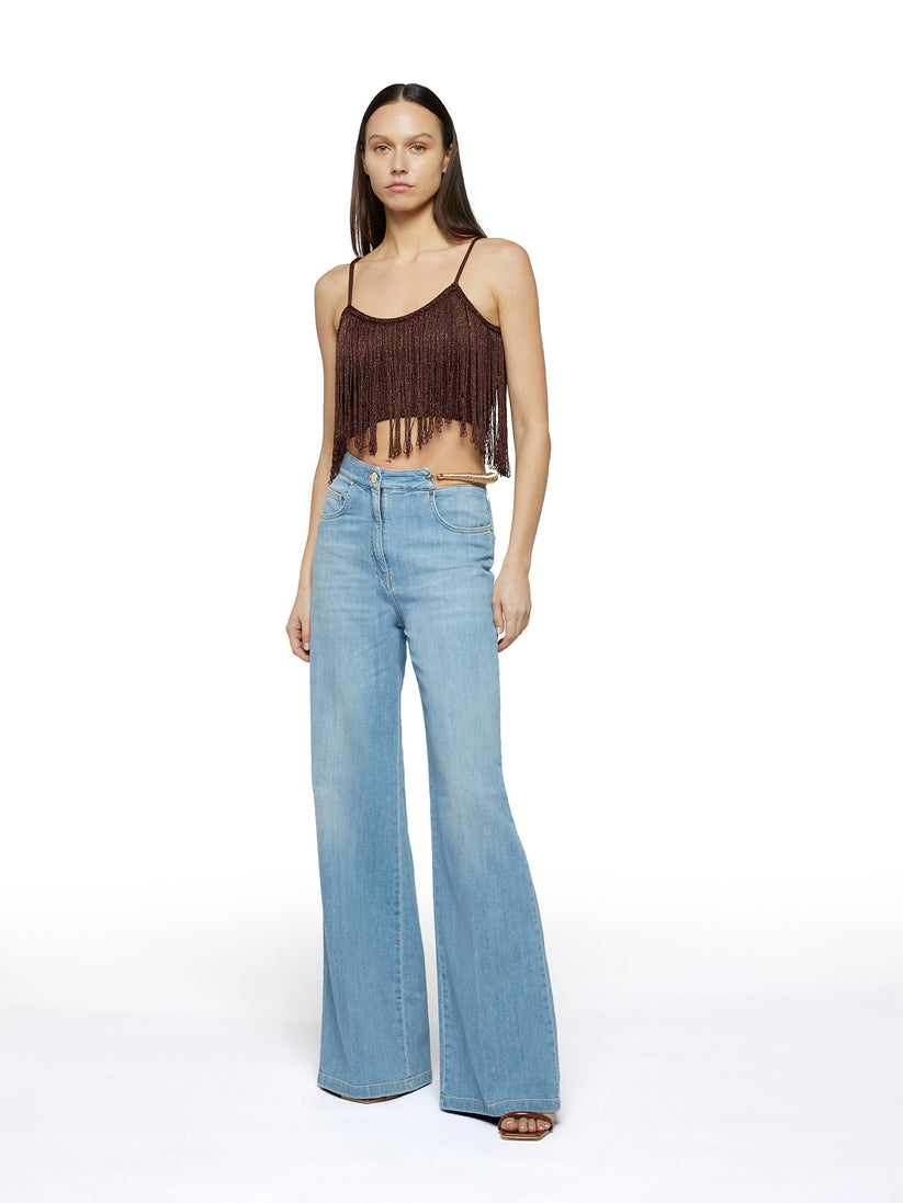 Space Simona Corsellini Denim largo in tela comfort meccanico Fino Al -60%
