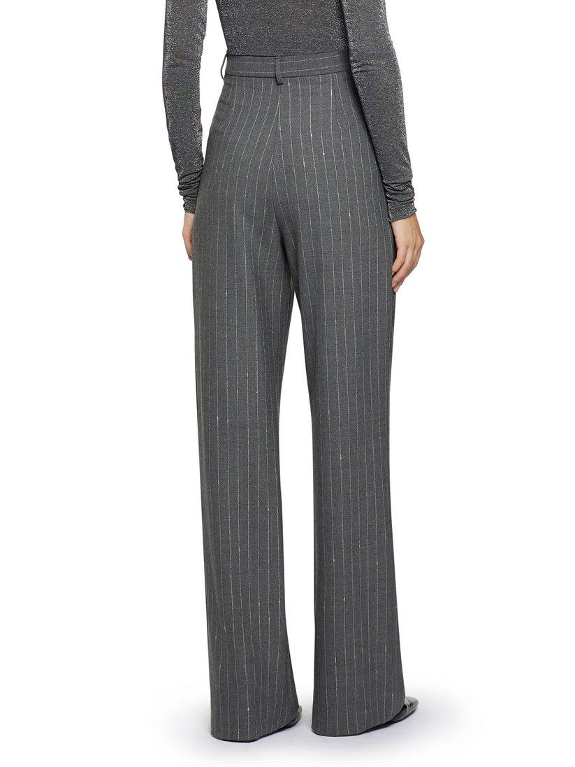 Space Simona Corsellini Pantalone Largo gessato con doppia pence Offerta
