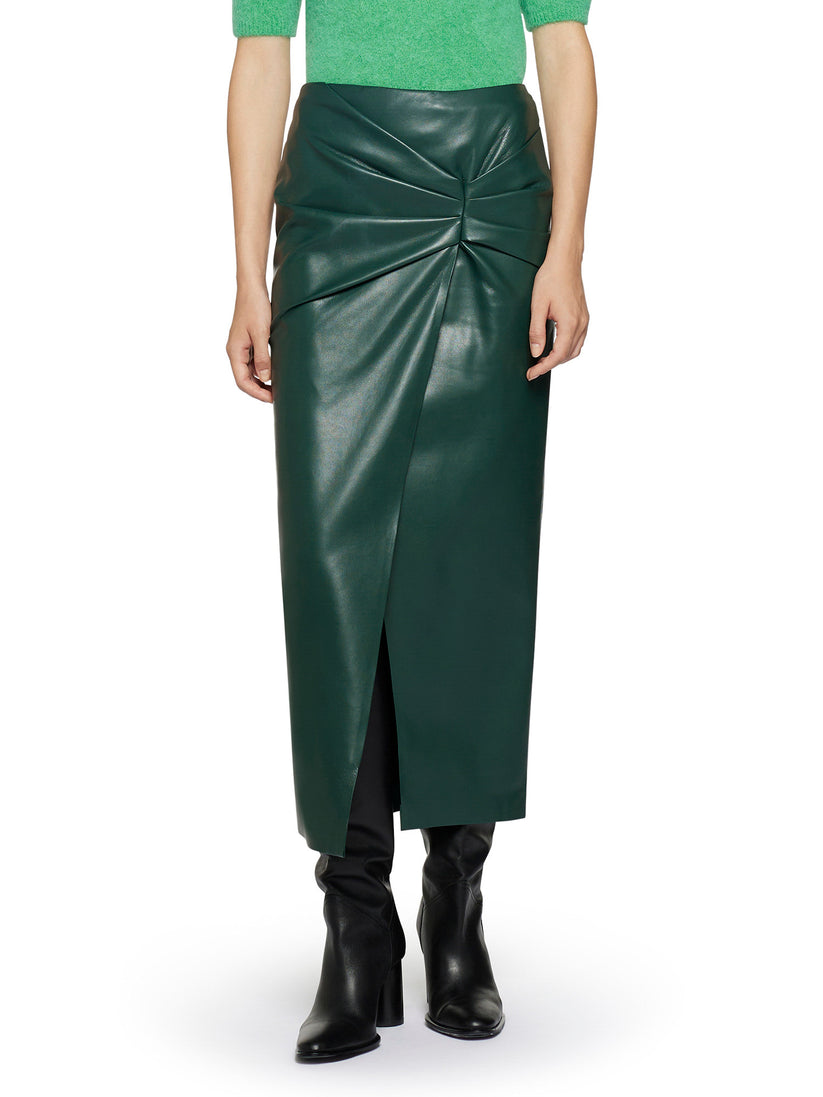 Space Simona Corsellini Gonna in vegan leather con nodo in vita Nuova