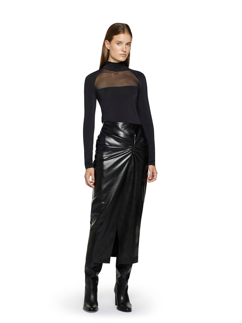Space Simona Corsellini Gonna in vegan leather con nodo in vita Offerte giornaliere