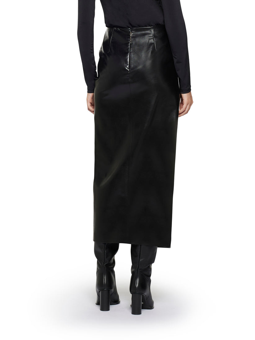 Space Simona Corsellini Gonna in vegan leather con nodo in vita Offerte giornaliere