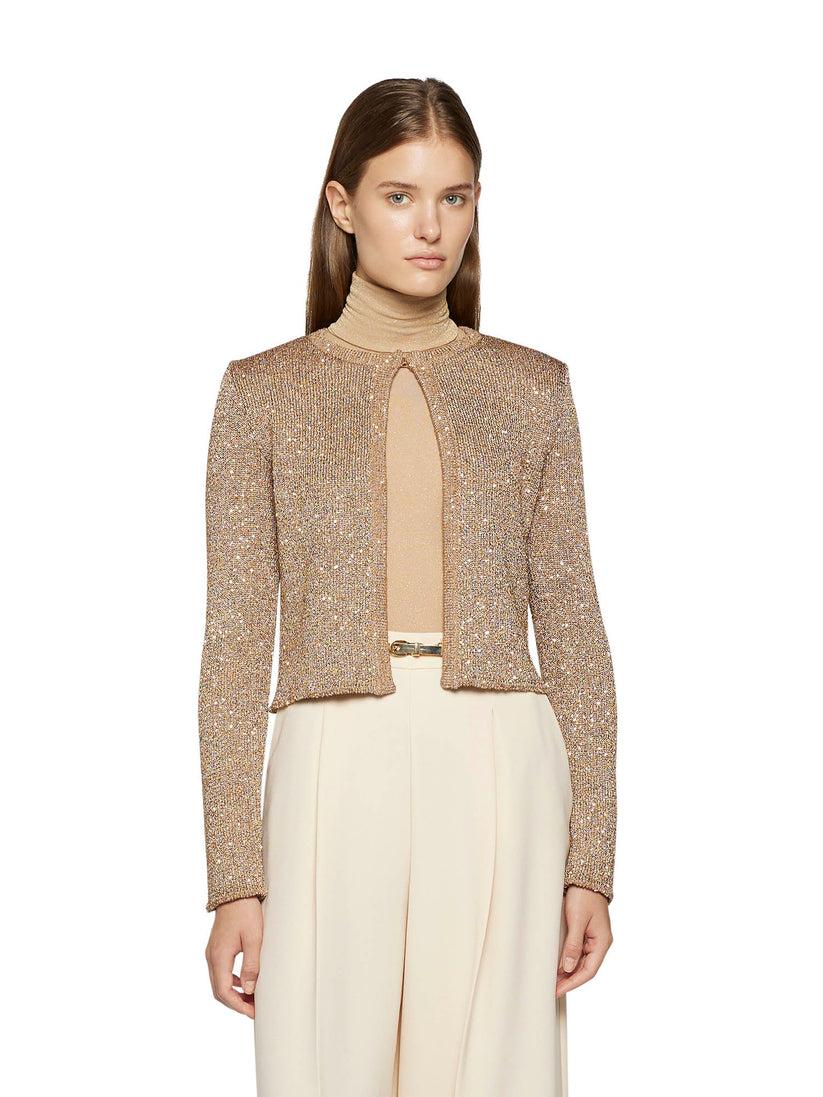 Space Simona Corsellini Giacca in tricot con paillettes Qualità Garantita