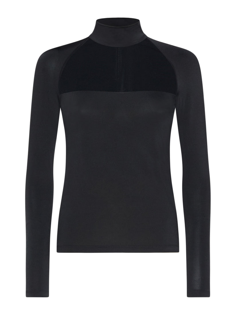 Space Simona Corsellini Maglia a collo alto in jersey e inserto in tulle Acquista Ora