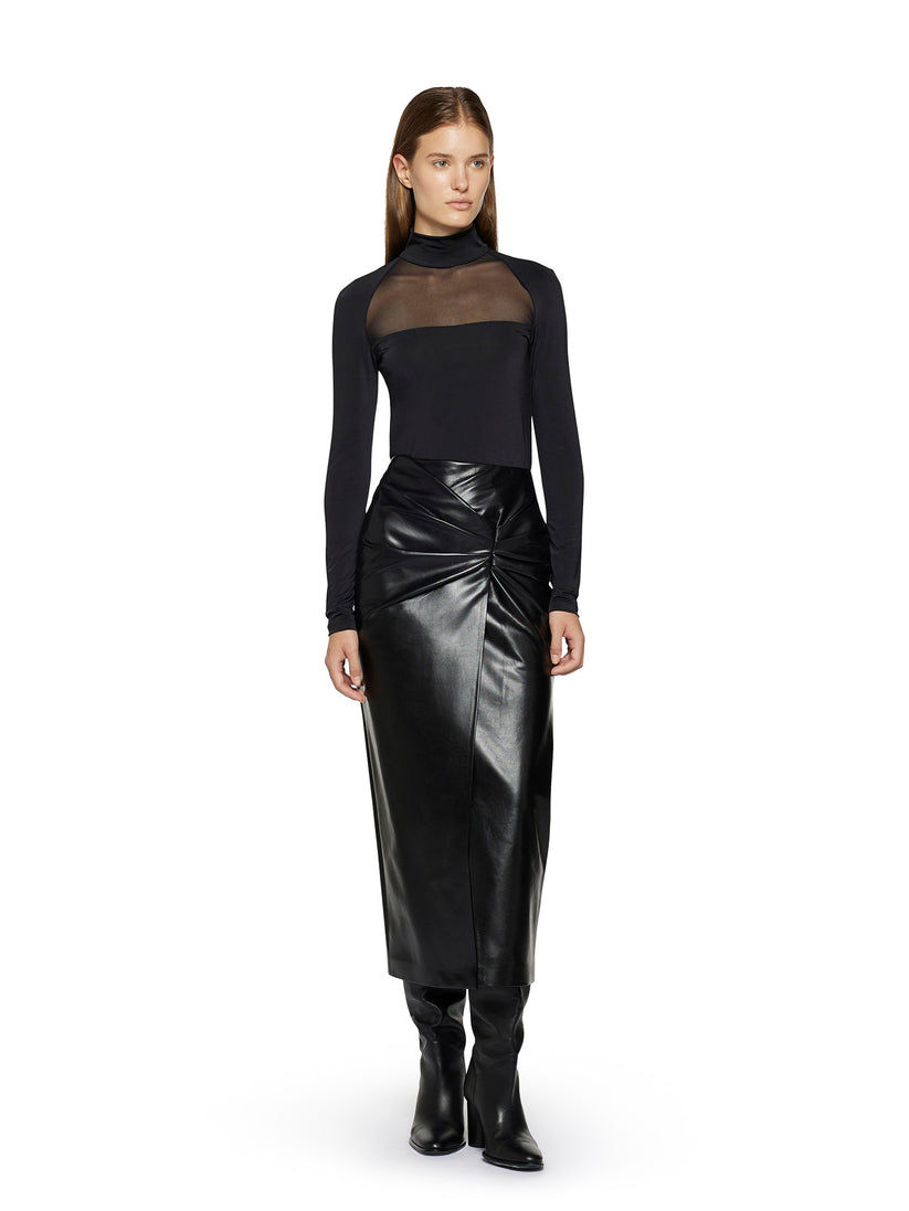 Space Simona Corsellini Maglia a collo alto in jersey e inserto in tulle Acquista Ora