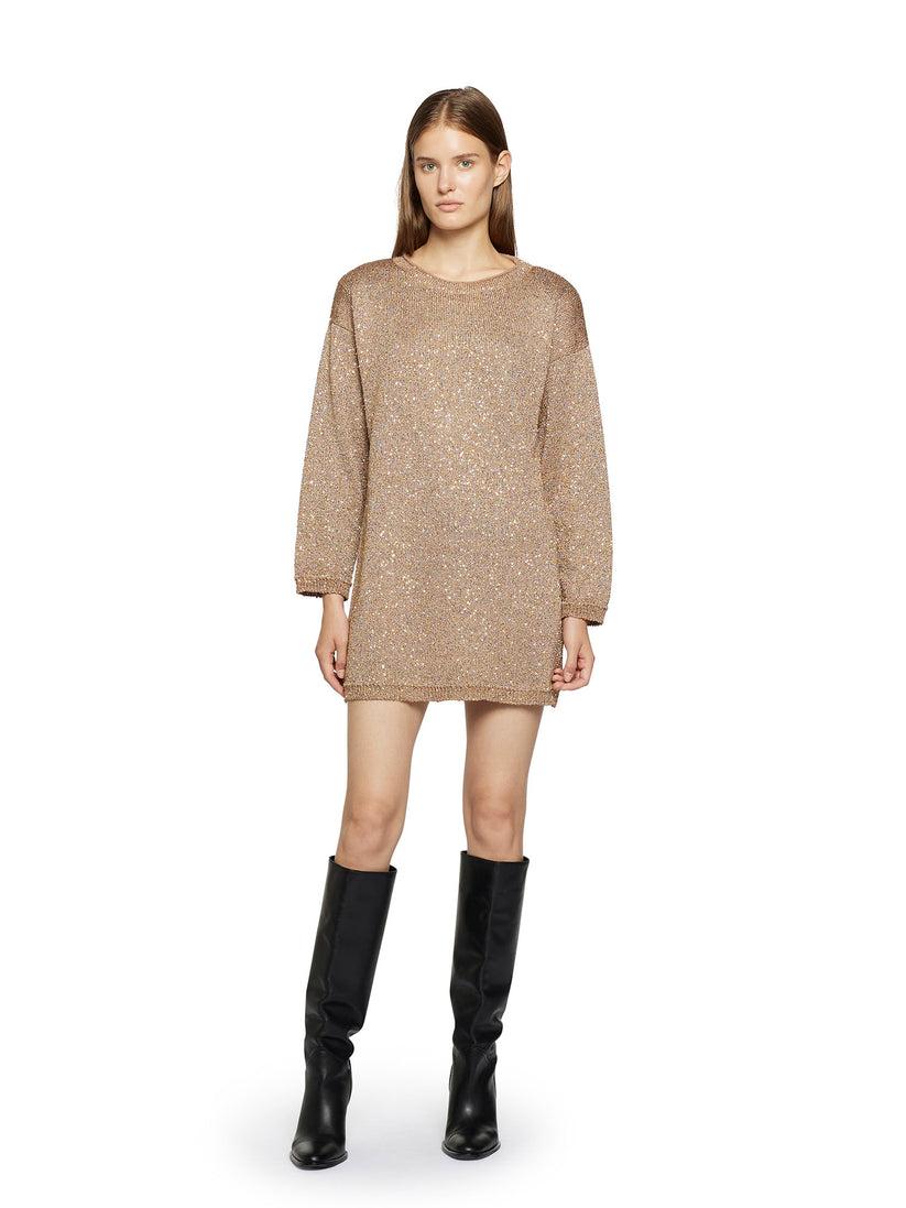 Space Simona Corsellini Abito in paillettes con over dietro Shopping Online