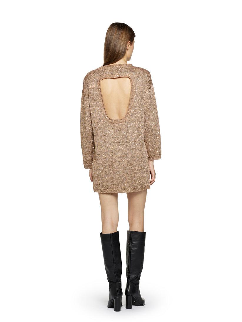 Space Simona Corsellini Abito in paillettes con over dietro Shopping Online