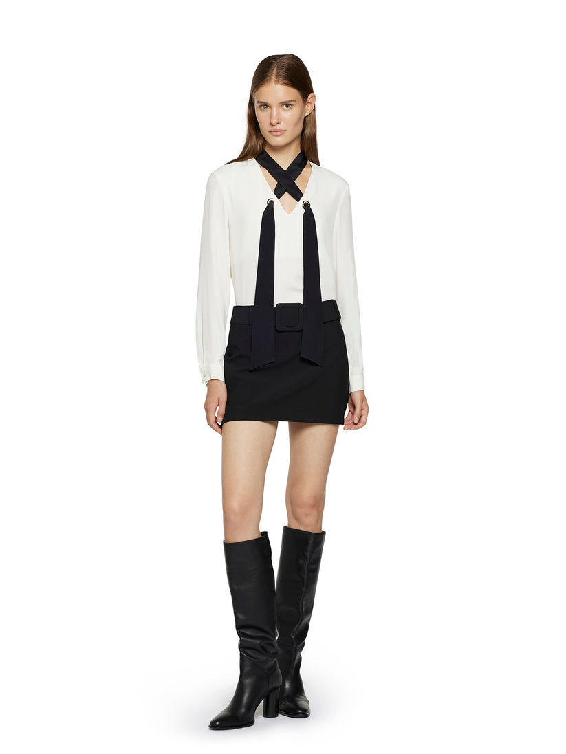 Space Simona Corsellini Camicia con fusciacca e vele in metallo oro In Vendita