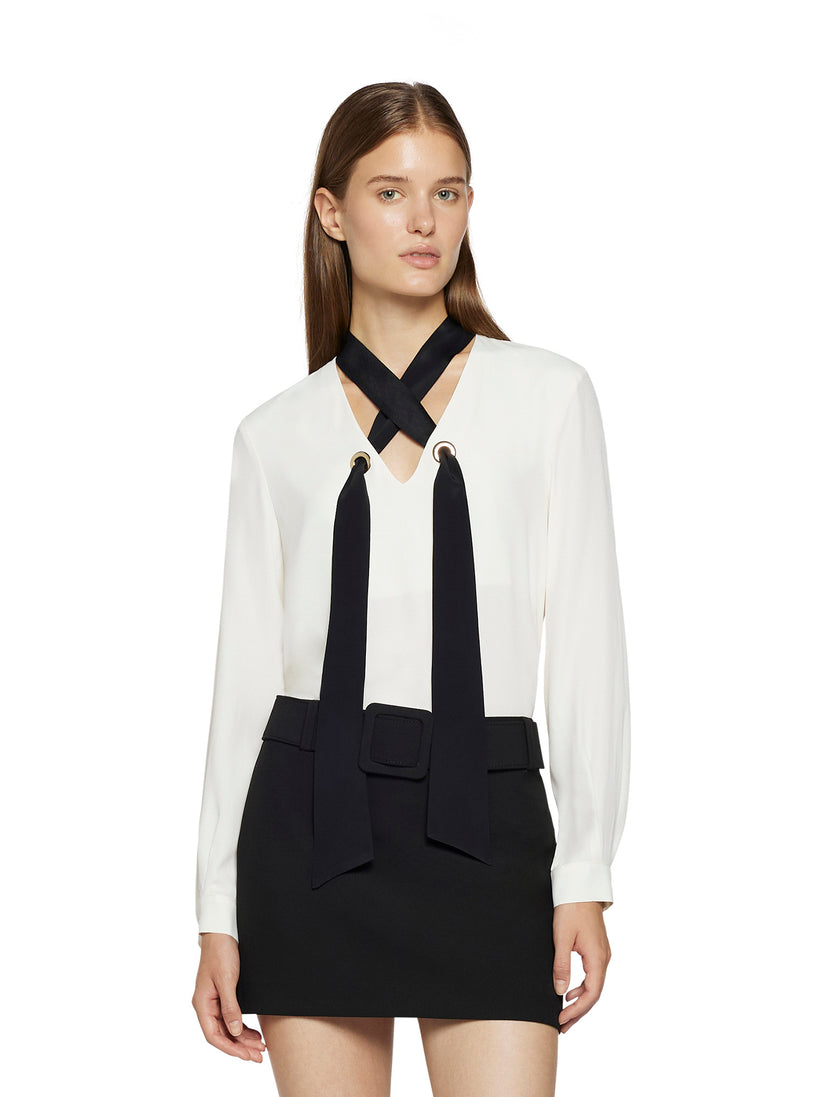 Space Simona Corsellini Camicia con fusciacca e vele in metallo oro In Vendita