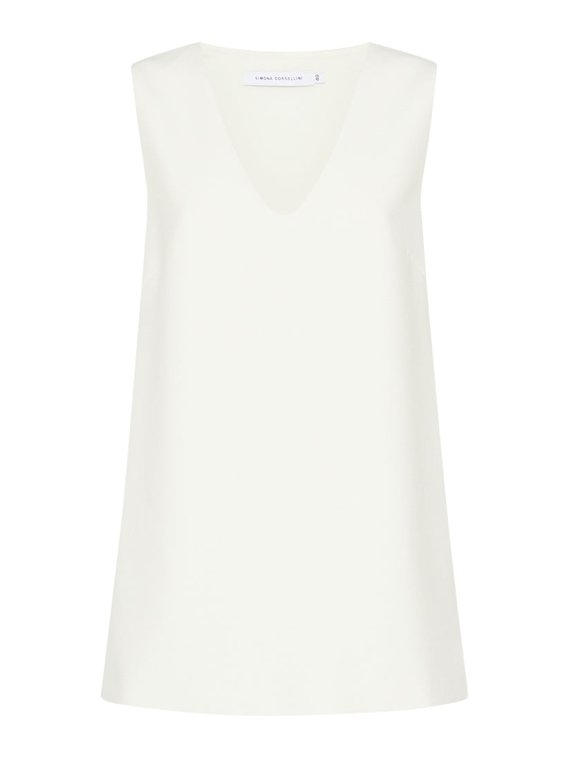 Space Simona Corsellini Tunica in poly cotone viscosa elastan con scollo a V Fino al 55% di sconto