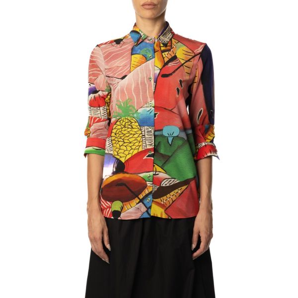 Stella Jean CAMICIA SETA STAMPATA In Linea