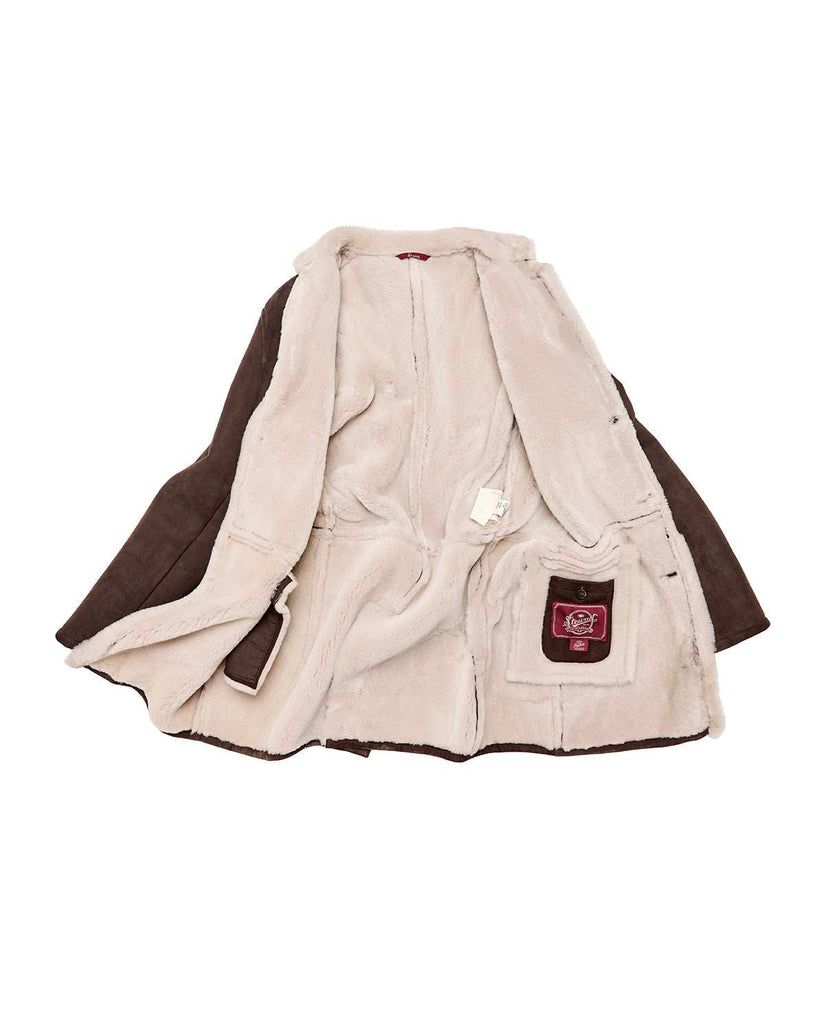 Stewart CLIFF-COAT REGULAR SHEARLING SUEDE IRONED LAMB Consegna Veloce