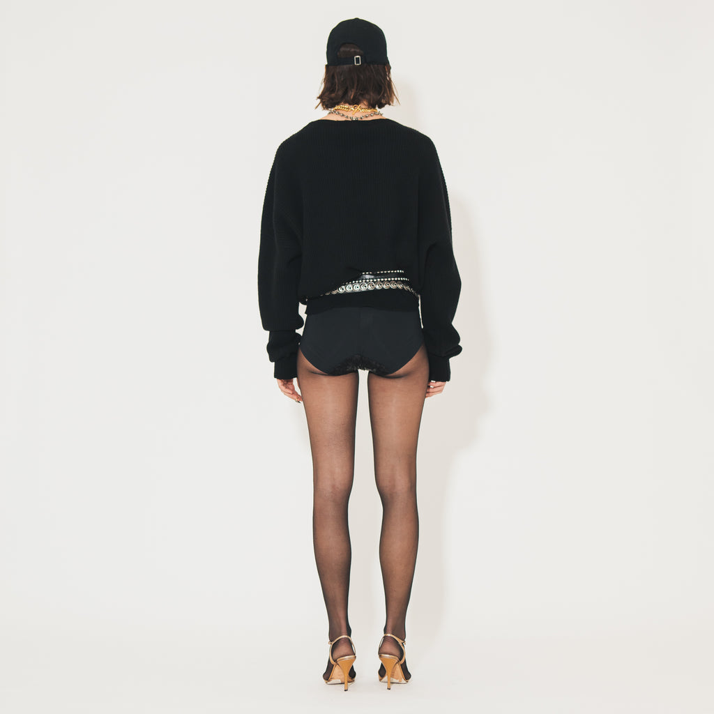 Sveta Milano Maglione girocollo Lilith nero in misto cashmere In Linea