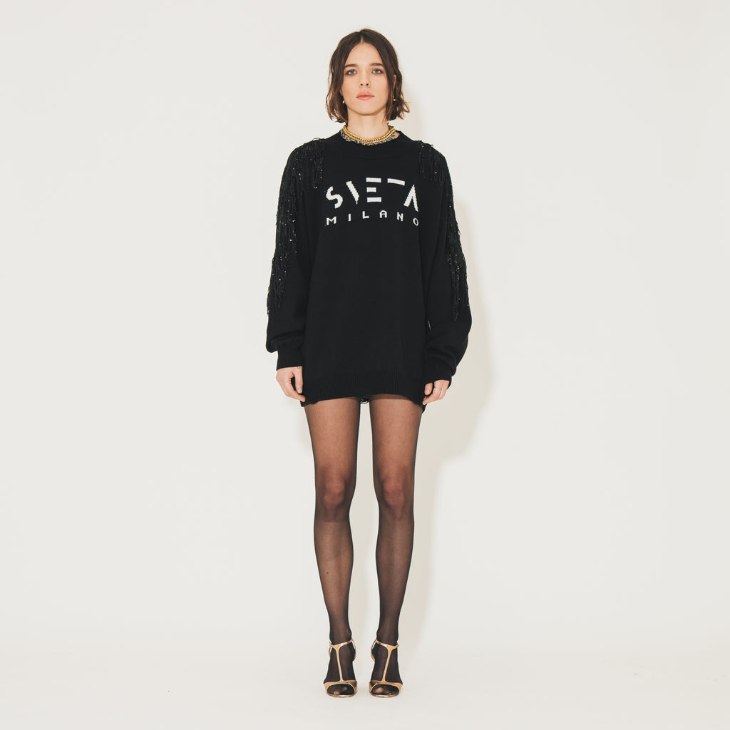 Sveta Milano Maglione lungo Ermione con logo Sveta Milano Negozi Online