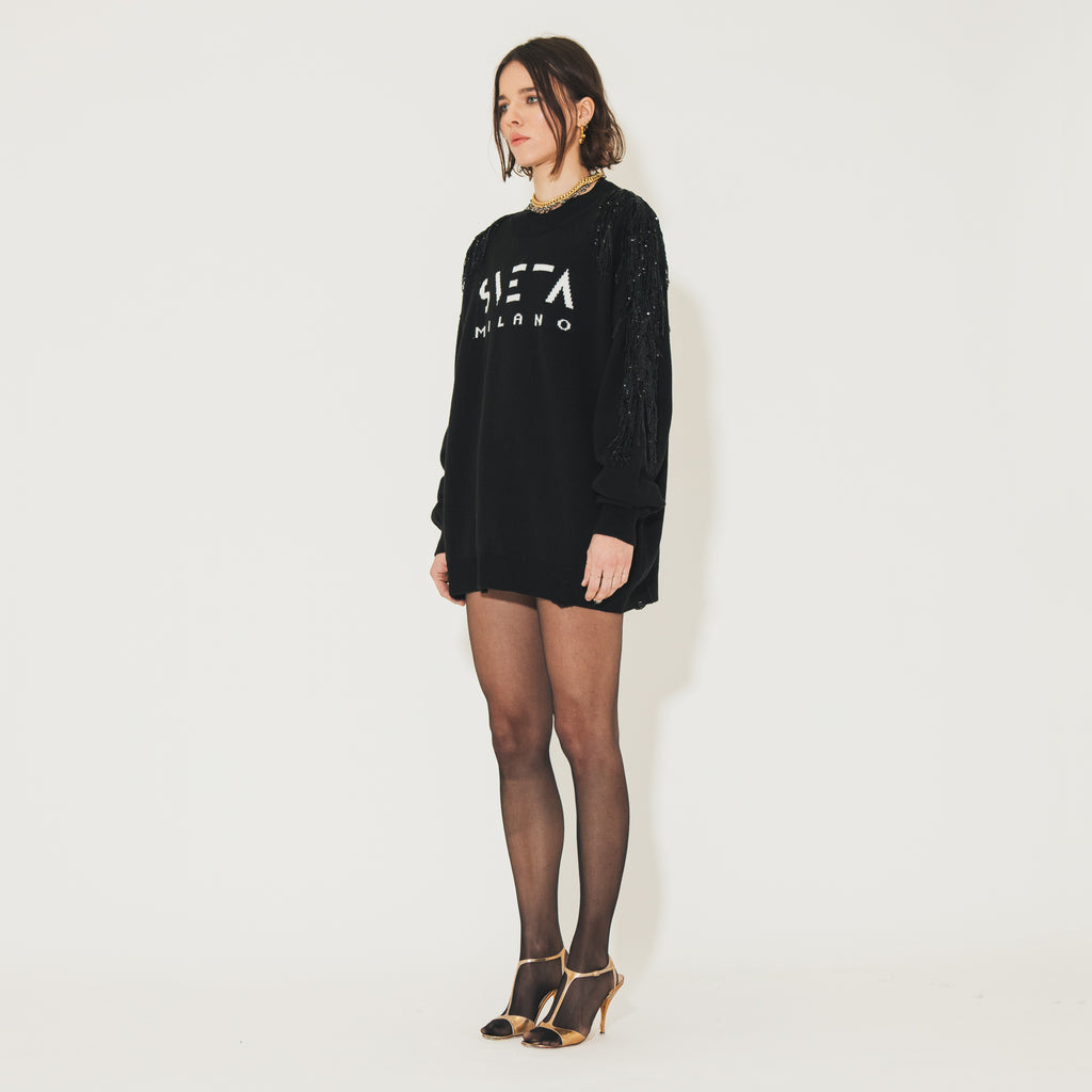 Sveta Milano Maglione lungo Ermione con logo Sveta Milano Negozi Online