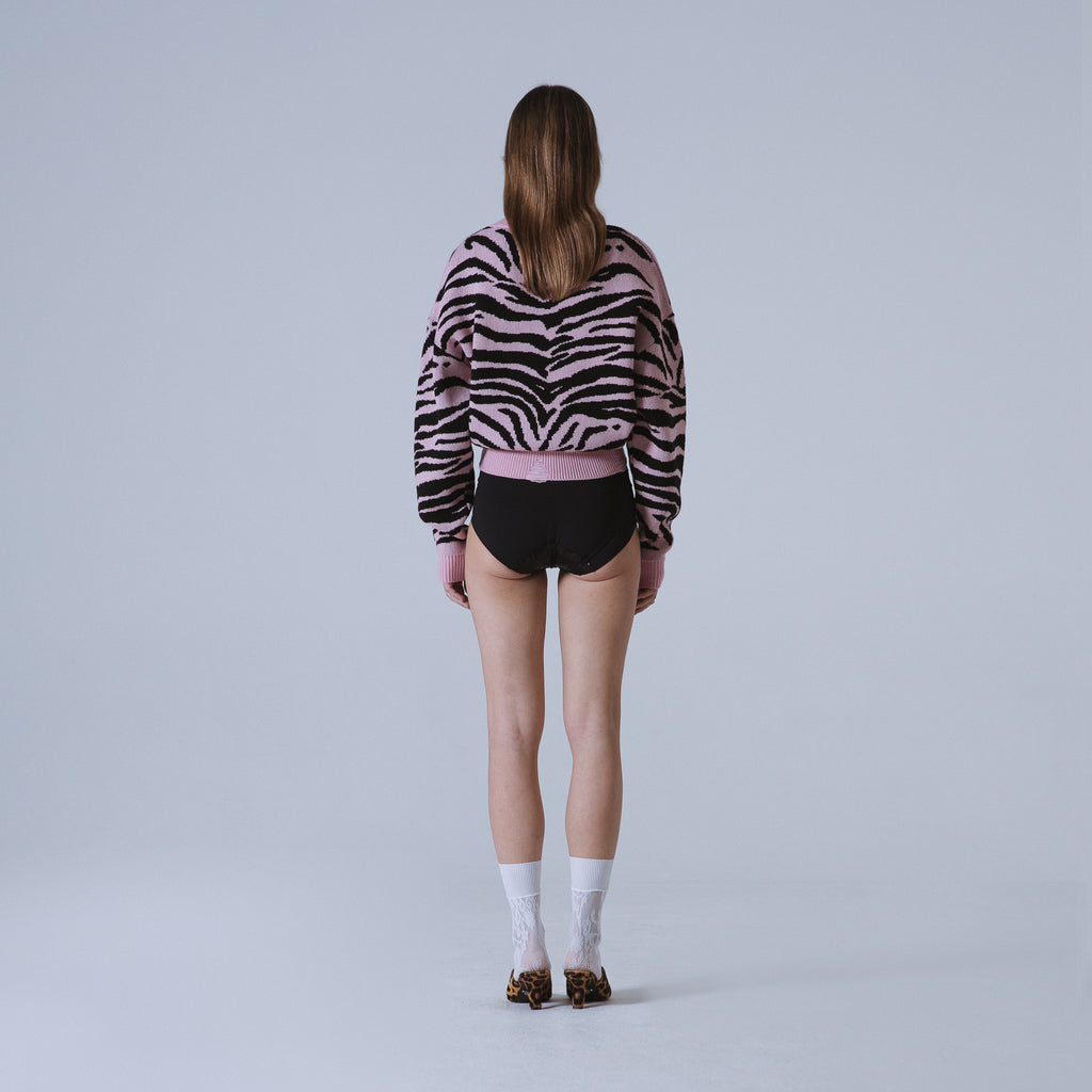 Sveta Milano Maglione girocollo jacquard Denver in rosa e nero I Più Venduti